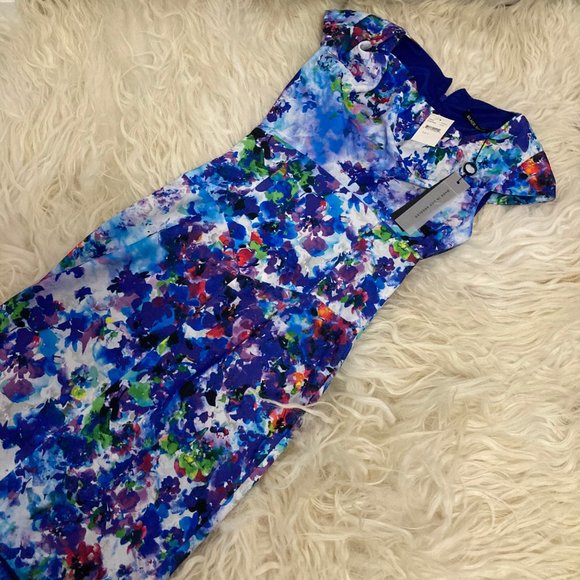 BLACK HALO Floral Print Knee-Length Dress - Picture 5 of 13